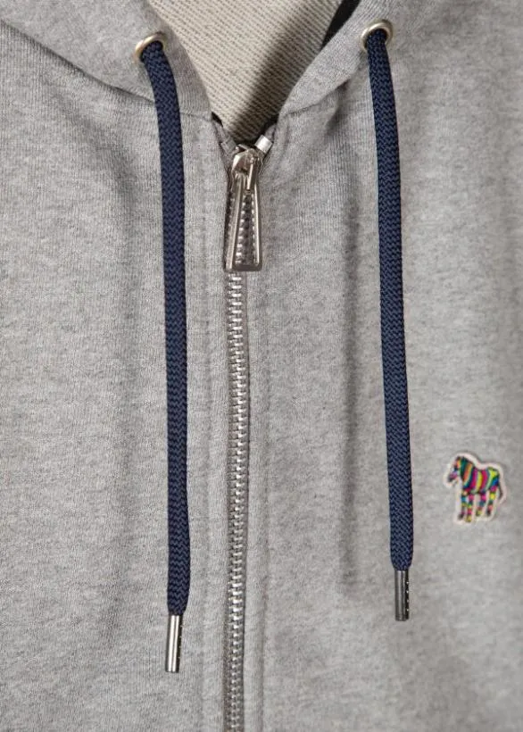 Paul Smith Sweatshirts and Hoodies ZipFront Zebra Logo Hoodie Grey Marl 8211 Mens