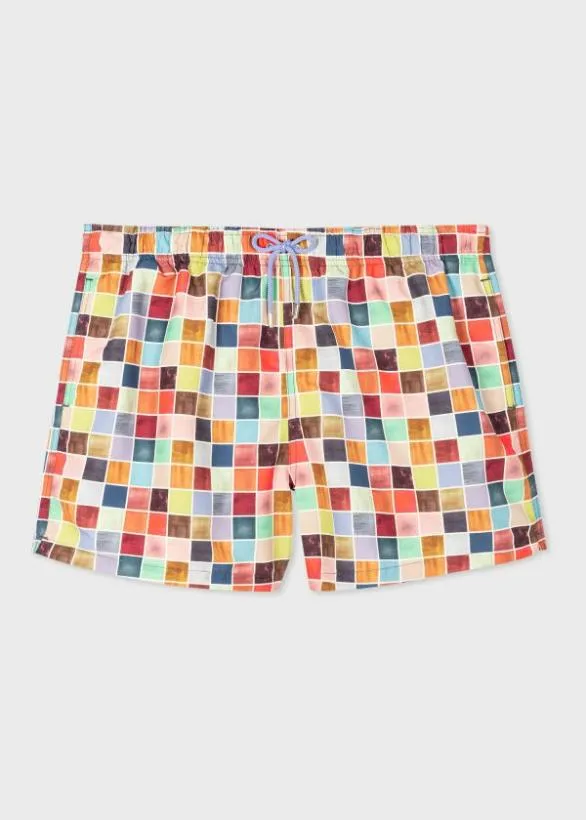 Paul Smith Swimwear 039Ink Square039 Swim Shorts Multicolour 8211 Mens