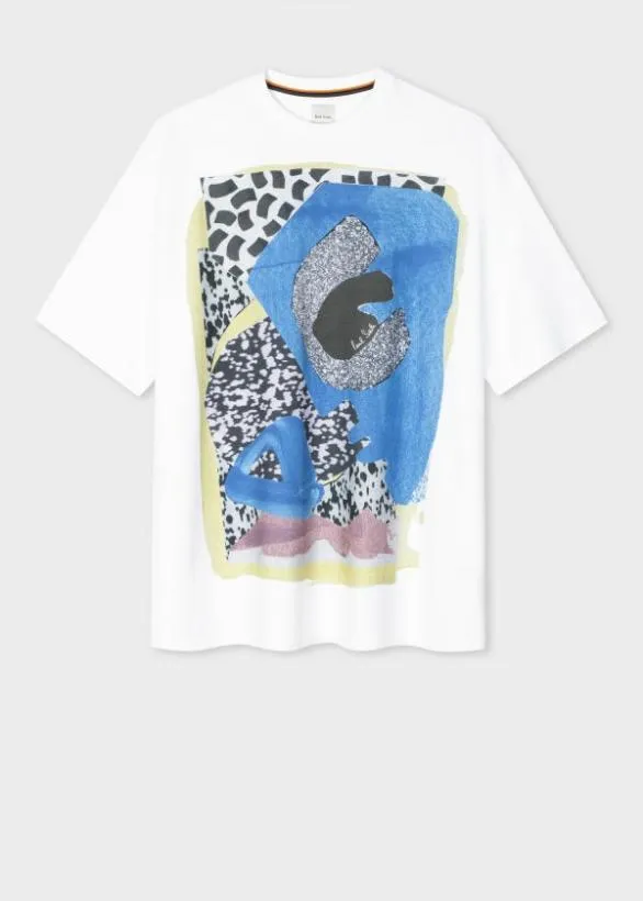 Paul Smith TShirts 039Abstract039 Print Cotton TShirt White 8211 Mens