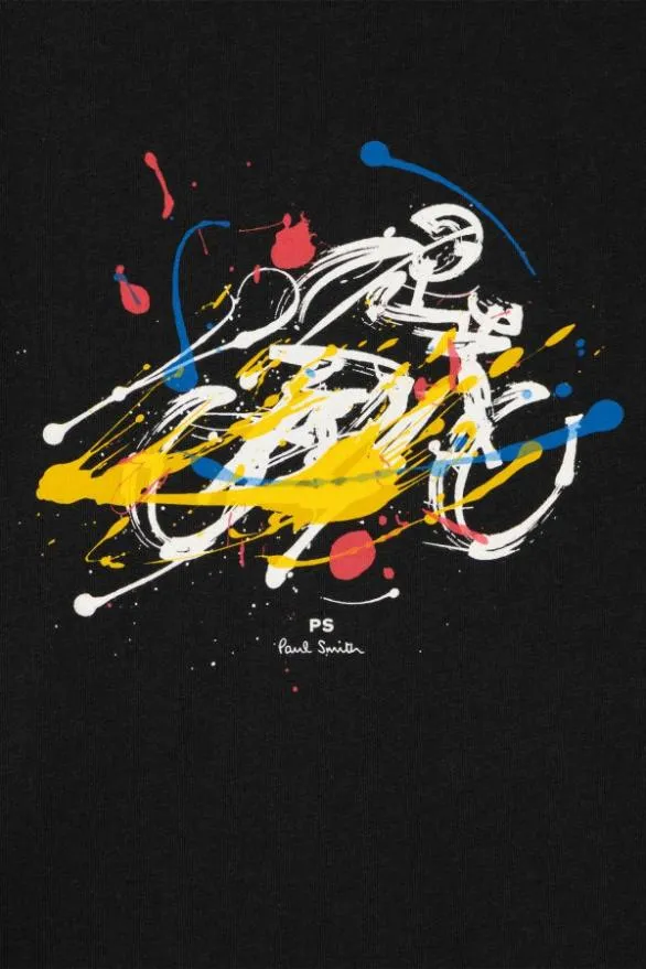 Paul Smith TShirts 039Cyclist Sketch039 Cotton TShirt Black 8211 Mens