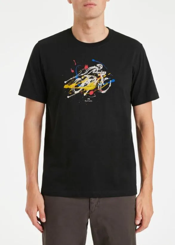 Paul Smith TShirts 039Cyclist Sketch039 Cotton TShirt Black 8211 Mens