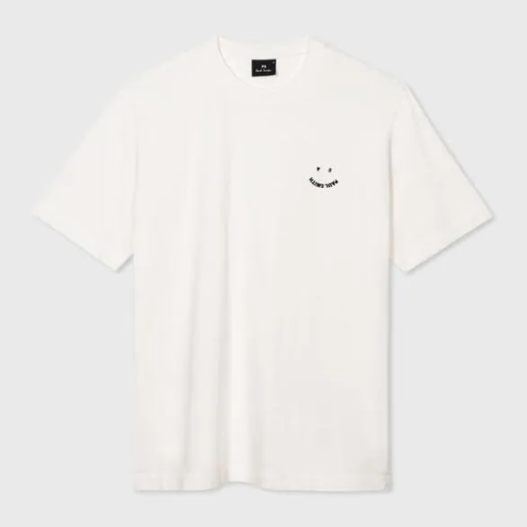Paul Smith TShirts 039Happy039 TShirt Off White 8211 Mens
