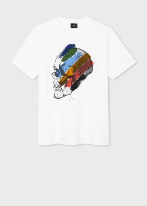 Paul Smith TShirts 039Stripe Skull039 Print TShirt White 8211 Mens