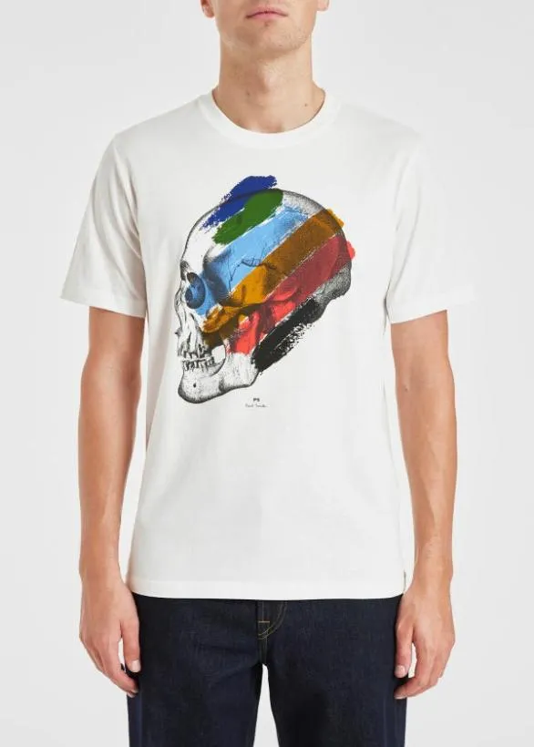 Paul Smith TShirts 039Stripe Skull039 Print TShirt White 8211 Mens