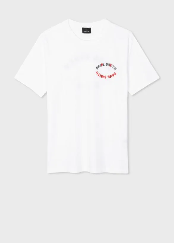Paul Smith TShirts Cotton 039Happy Oval039 Print TShirt White 8211 Mens