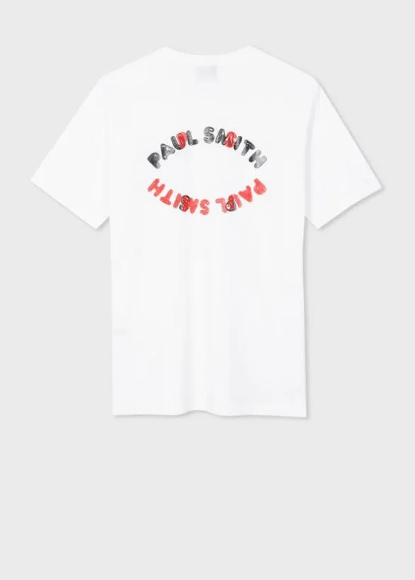 Paul Smith TShirts Cotton 039Happy Oval039 Print TShirt White 8211 Mens
