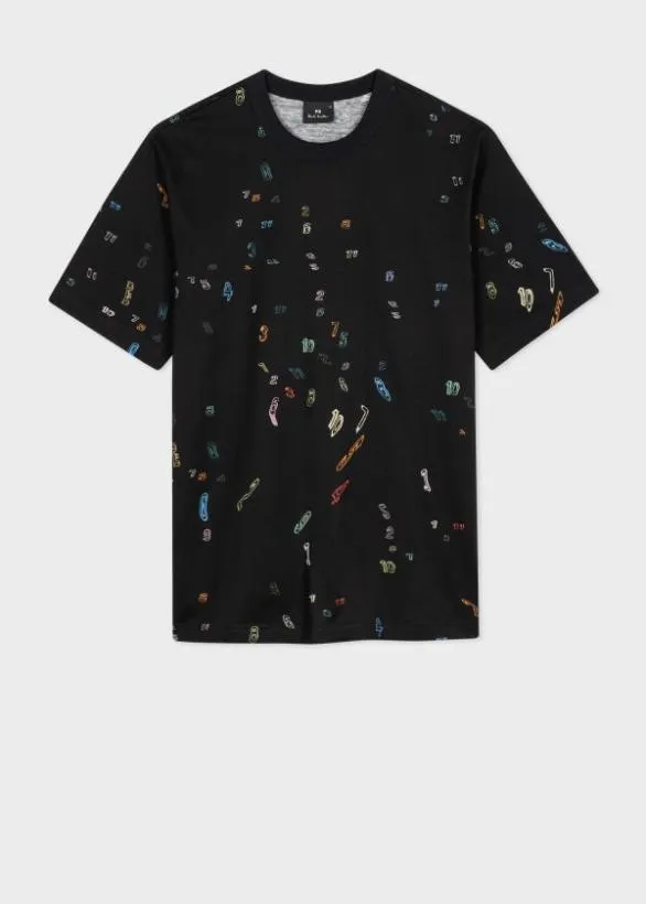 Paul Smith TShirts Cotton 039Numbers039 TShirt Black 8211 Mens