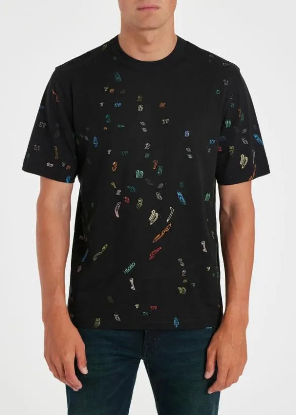 Paul Smith TShirts Cotton 039Numbers039 TShirt Black 8211 Mens