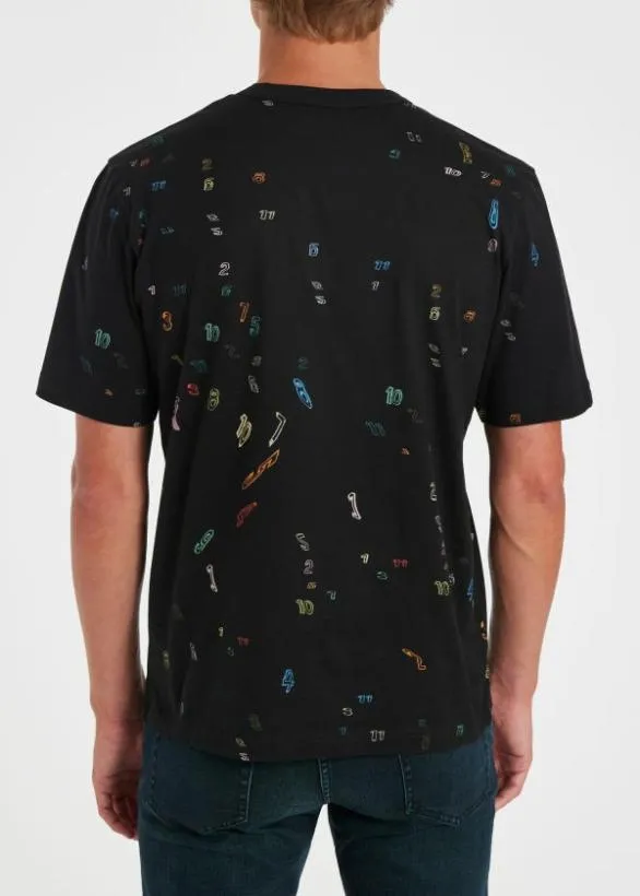 Paul Smith TShirts Cotton 039Numbers039 TShirt Black 8211 Mens