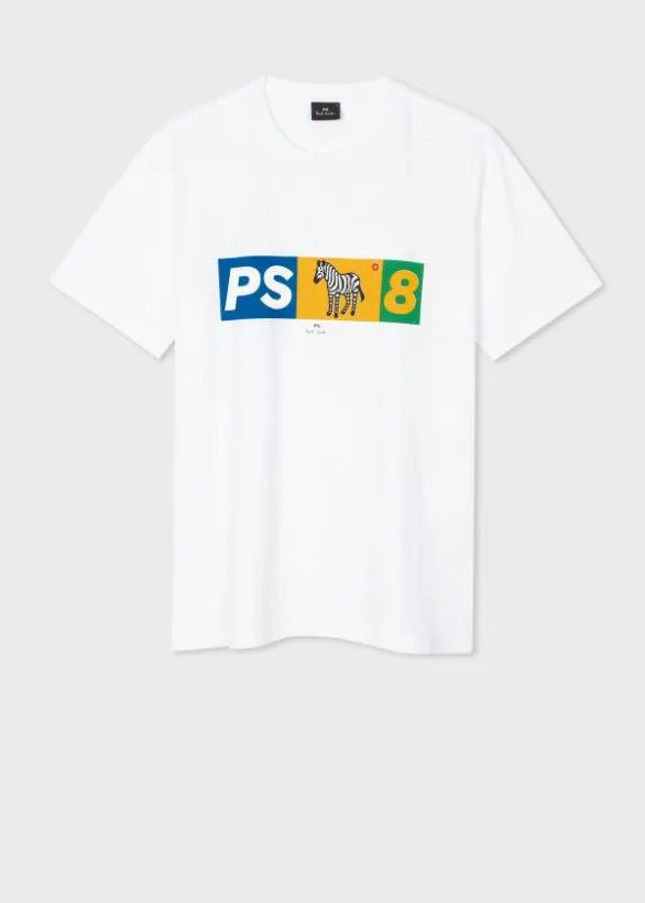 Paul Smith TShirts Organic Cotton Zebra Logo TShirt White 8211 Mens
