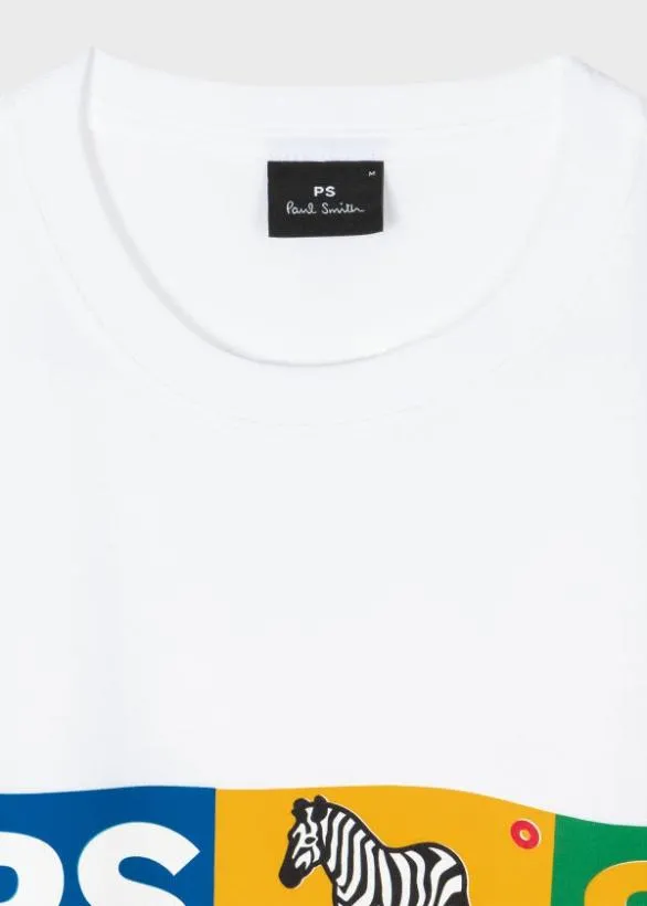 Paul Smith TShirts Organic Cotton Zebra Logo TShirt White 8211 Mens