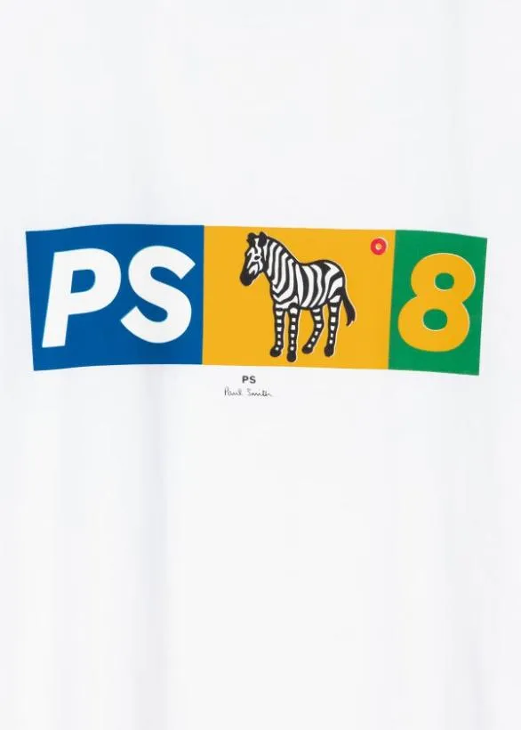 Paul Smith TShirts Organic Cotton Zebra Logo TShirt White 8211 Mens