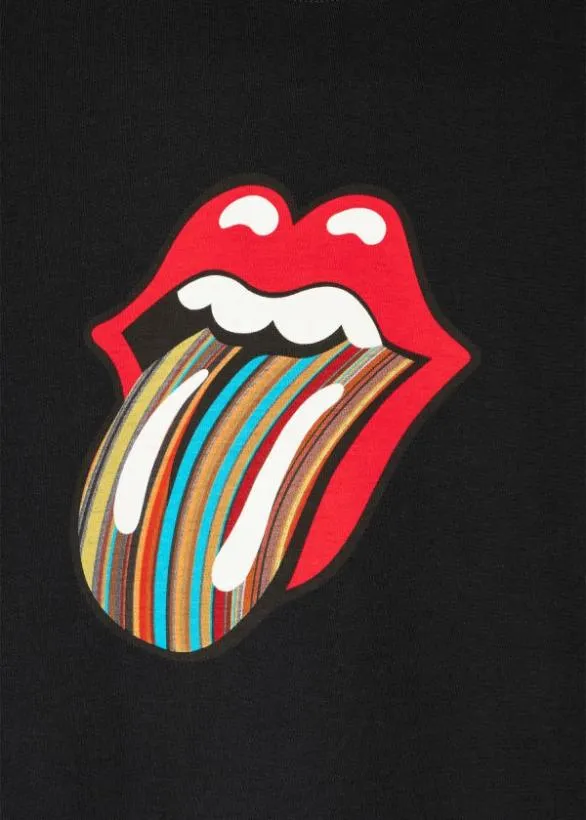 Paul Smith TShirts The Rolling Stones X Paul Smith 8211 039Signature Stripe039 Tongue Logo TShirt Black 8211 MensWomens