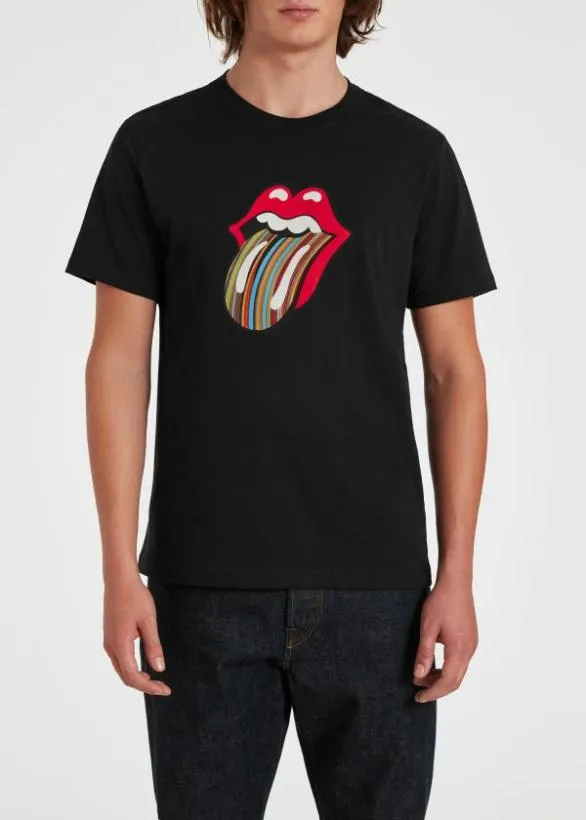 Paul Smith TShirts The Rolling Stones X Paul Smith 8211 039Signature Stripe039 Tongue Logo TShirt Black 8211 MensWomens