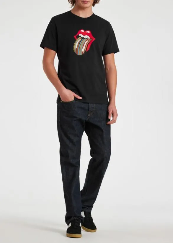 Paul Smith TShirts The Rolling Stones X Paul Smith 8211 039Signature Stripe039 Tongue Logo TShirt Black 8211 MensWomens