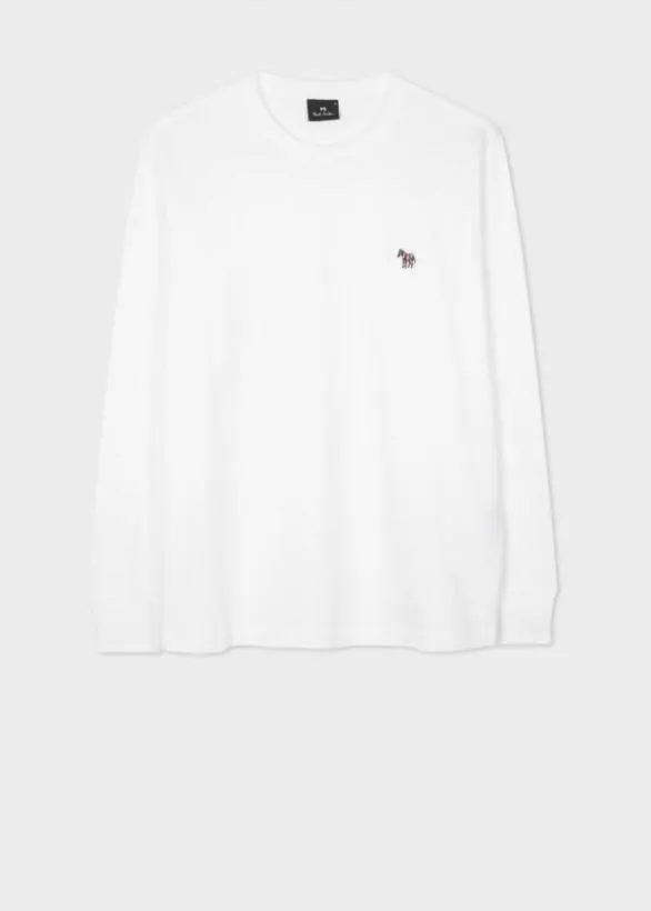 Paul Smith TShirts Zebra Logo LongSleeve TShirt White 8211 Mens