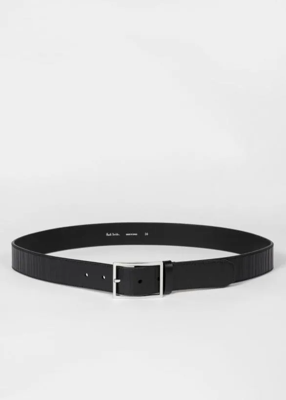 Paul Smith Tailoring 039Shadow Stripe039 Leather Belt Black 8211 Mens