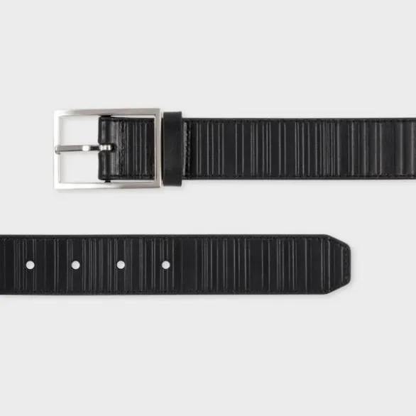 Paul Smith Tailoring 039Shadow Stripe039 Leather Belt Black 8211 Mens