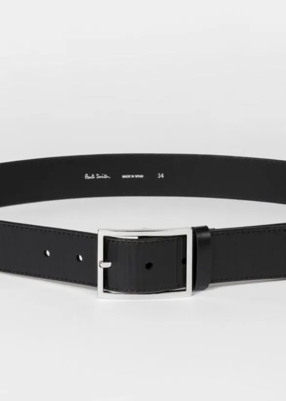 Paul Smith Tailoring 039Shadow Stripe039 Leather Belt Black 8211 Mens
