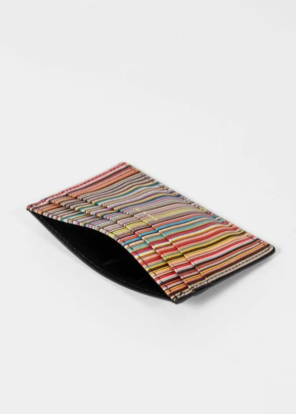 Paul Smith Tailoring 039Signature Stripe039 Card Holder Black 8211 Mens