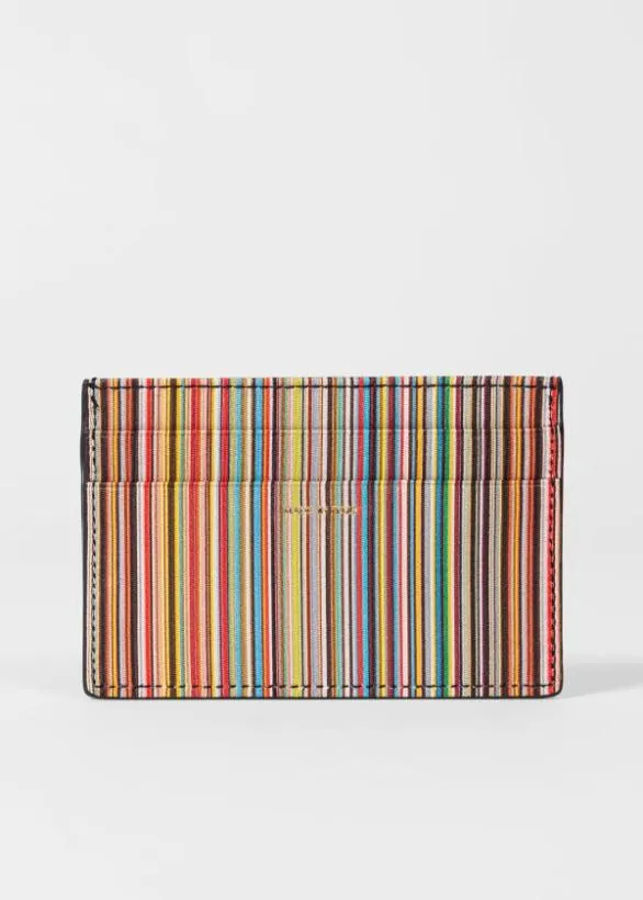 Paul Smith Tailoring 039Signature Stripe039 Card Holder Black 8211 Mens