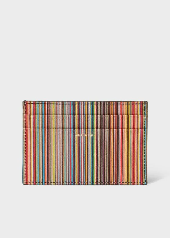 Paul Smith Tailoring 039Signature Stripe039 Card Holder Black 8211 Mens