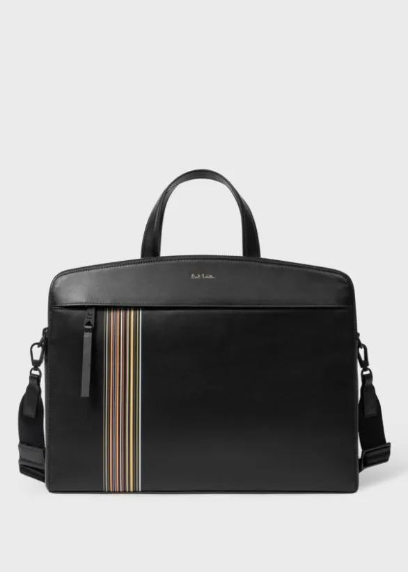 Paul Smith Tailoring 039Signature Stripe039 Double Zip Folio Black 8211 Mens