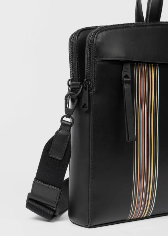 Paul Smith Tailoring 039Signature Stripe039 Double Zip Folio Black 8211 Mens