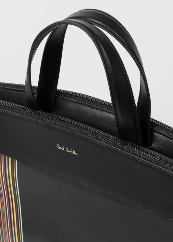 Paul Smith Tailoring 039Signature Stripe039 Double Zip Folio Black 8211 Mens