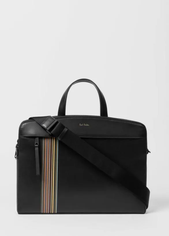 Paul Smith Tailoring 039Signature Stripe039 Double Zip Folio Black 8211 Mens