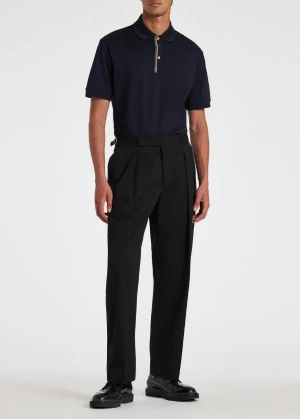 Paul Smith Tailoring 039Signature Stripe039 Trim Polo Shirt Dark Navy 8211 Mens