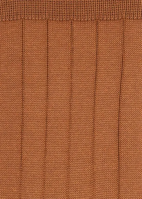 Paul Smith Tailoring CottonBlend Ribbed Socks Tan 8211 Mens