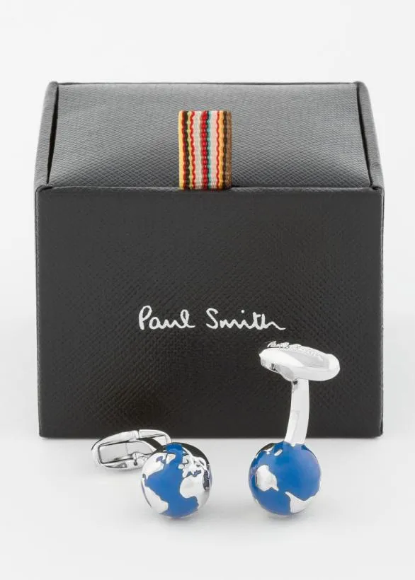 Paul Smith Tailoring Globe Cufflinks Silver 8211 Mens