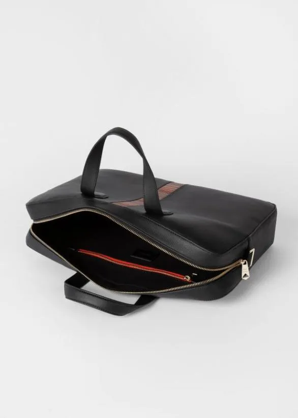 Paul Smith Tailoring Leather 039Signature Stripe039 Business Folio Black 8211 Mens Paul Smith Tailoring Leather 039Signature Stripe039 Business Folio Black 8211 Mens