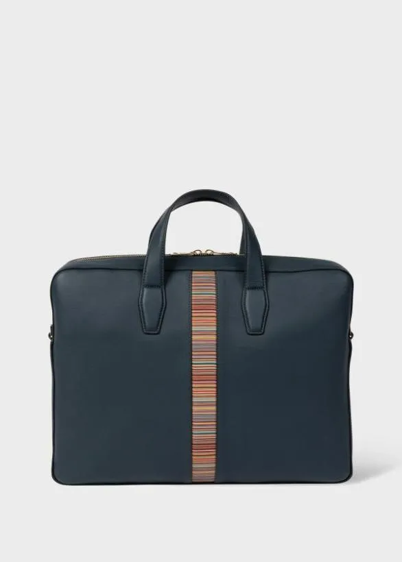 Paul Smith Tailoring Leather 039Signature Stripe039 Business Folio Blue 8211 Mens Paul Smith Tailoring Leather 039Signature Stripe039 Business Folio Blue 8211 Mens
