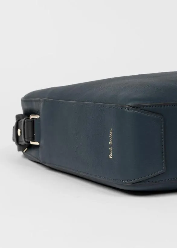 Paul Smith Tailoring Leather 039Signature Stripe039 Business Folio Blue 8211 Mens