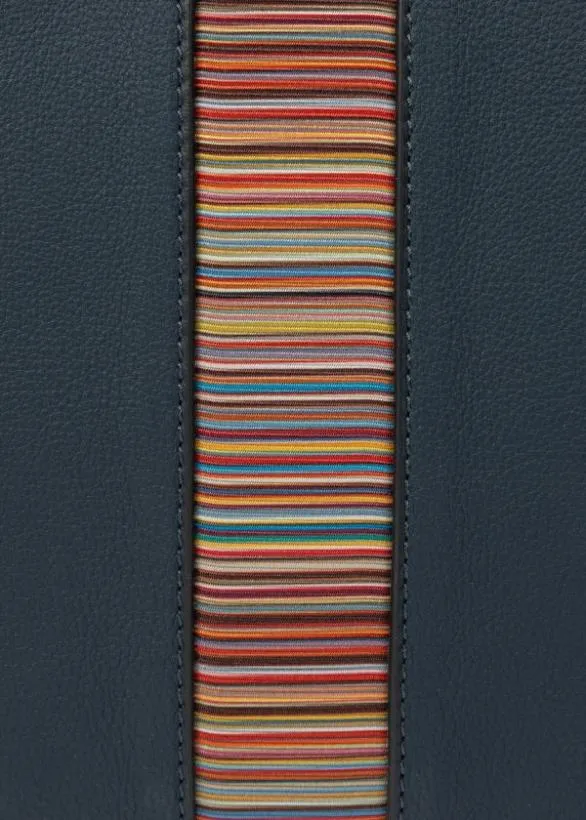 Paul Smith Tailoring Leather 039Signature Stripe039 Business Folio Blue 8211 Mens
