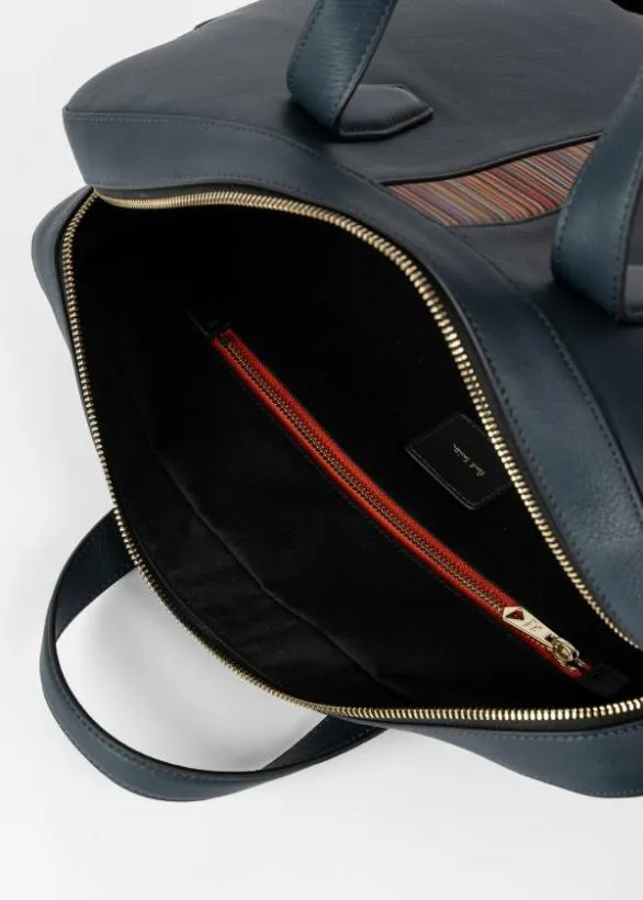 Paul Smith Tailoring Leather 039Signature Stripe039 Business Folio Blue 8211 Mens