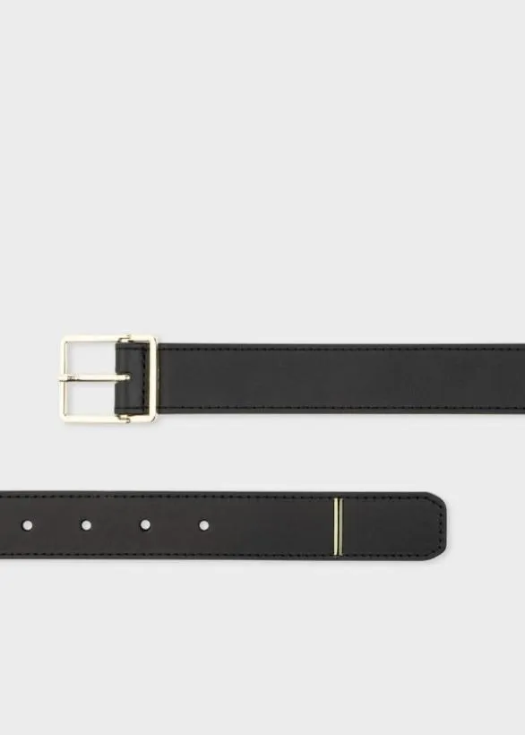 Paul Smith Tailoring Leather Painted Edge Belt Black 8211 Mens