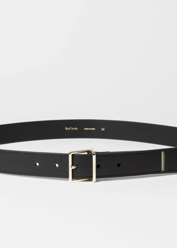 Paul Smith Tailoring Leather Painted Edge Belt Black 8211 Mens