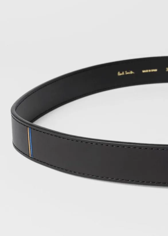 Paul Smith Tailoring Leather Painted Edge Belt Black 8211 Mens