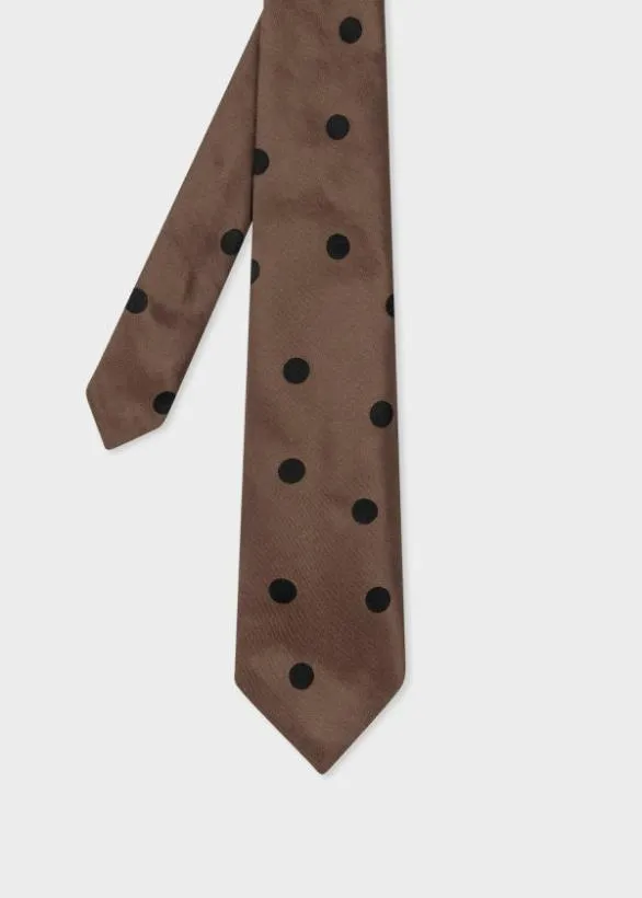 Paul Smith Tailoring Polka Dot Silk Tie Brown 8211 Mens