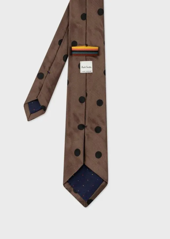 Paul Smith Tailoring Polka Dot Silk Tie Brown 8211 Mens