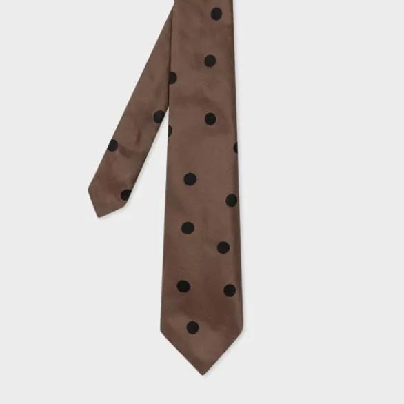 Paul Smith Tailoring Polka Dot Silk Tie Brown 8211 Mens