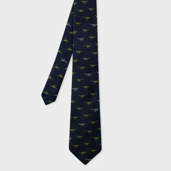 Paul Smith Ties 039Dinosaur039 Silk Tie Navy 8211 Mens