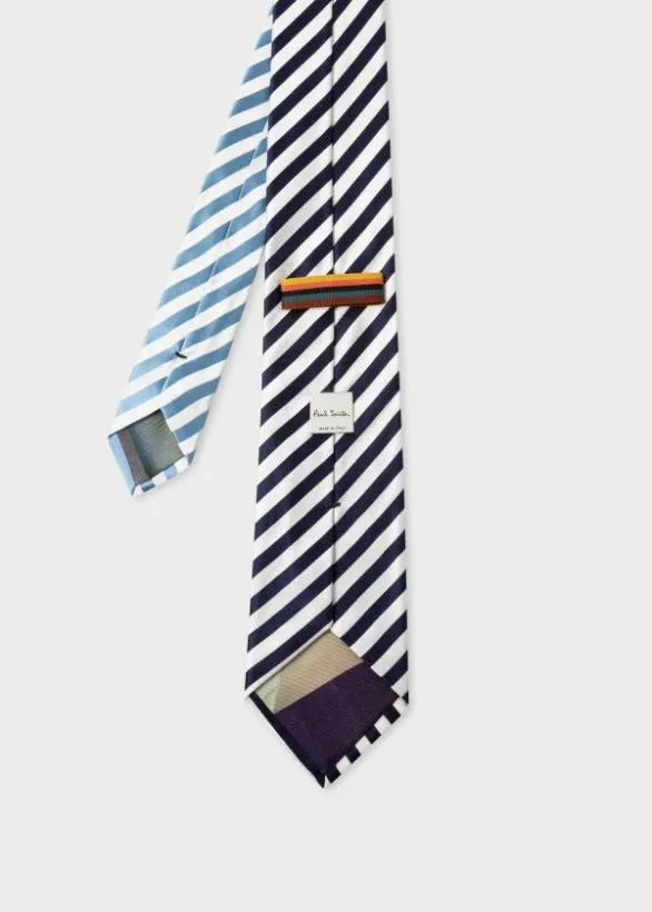 Paul Smith Ties Duo Stripe Silk Tie Black 8211 Mens