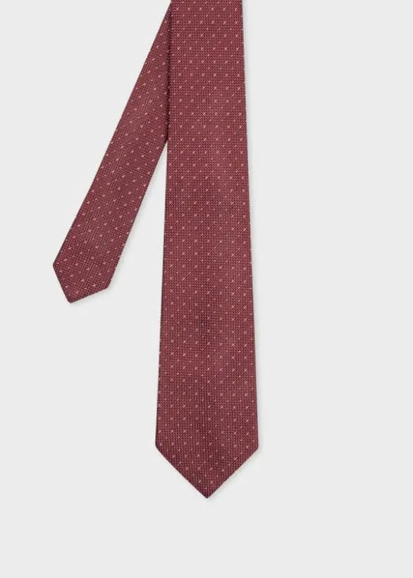 Paul Smith Ties Grenadine Silk Dot Tie Red 8211 Mens
