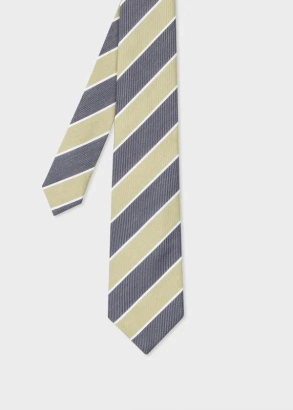 Paul Smith Ties Sage Green Block Stripe Tie Green 8211 Mens