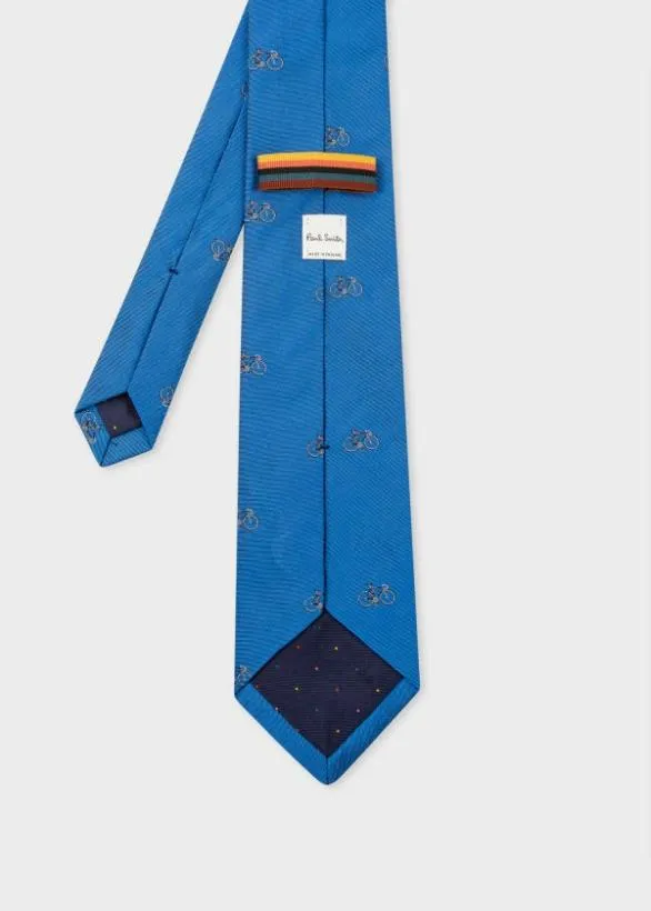 Paul Smith Ties Silk 039Bicycles039 Tie Blue 8211 Mens