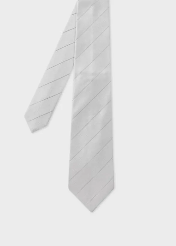 Paul Smith Ties Single Stripe Tie Grey 8211 Mens